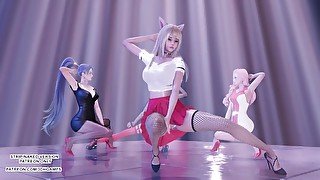 MMD G Reyish - KKILI KKILI Sexy Kpop Hot Dance Ahri Kaisa Seraphine KDA League of Legends