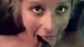 Cute blondie gives deepthroat blowjob in POV tape