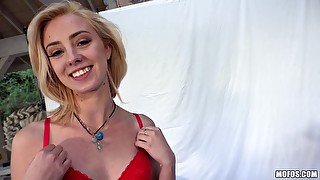 Blonde Slutty Vixen Takes Huge Bell-Knobbed Dick In Her Suger Mouth