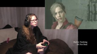 BBW Gamer Girl Drinks and Eats While Playing Resident Evil 2 Part 6