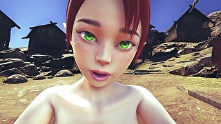 Redhead elf riding your cock POV