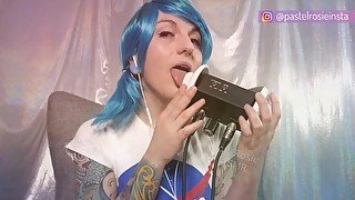 SFW ASMR - Deep Wet SEX sounds Ear Licking - PASTEL ROSIE Cosplay Mouth Sounds - Amateur Ear Eating