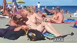 Beach hot swing sex on a nude beach