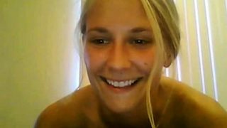 skinny blonde girl fucks her ass and pussy on webcam chat