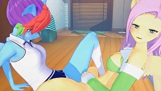 (3D Hentai)(My Little Pony) Rainbow Dash and Fluttershy lesbian