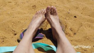 Sexy Latina's Feet at the Beach | Come Suck on These Toes For Me Baby