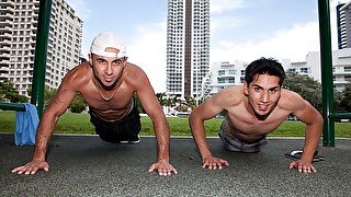 Workout leads to public anal with Al Carter and Justin Phoenix