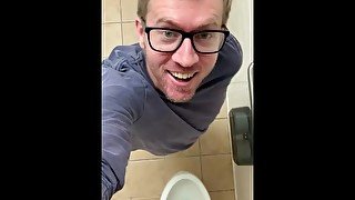 Peeing In Public Toilet Overhead Shot BlondNBlue22 Sexy Male Pee Fetish