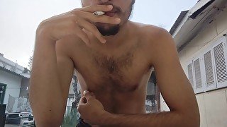 Burping Smoking and dancing while shaking my shaved ass