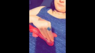 Horny amateur fucks herself with dildo