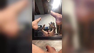 DOING KINKY NAKED POSES IN THE MIRROR WITH MY FEET AND BUTTHOLE GETS ME SO HORNY