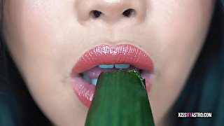 ASMR Eating mandarin and cucumber AstroDomina