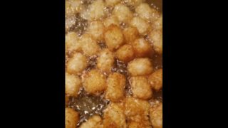 Greasy nasty lil tater tots in hot oil bath FOODPORN