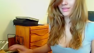 Amateur beauty gives hot striptease on webcam