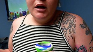 BBW GF Golly Bells Brushes Teeth and Showers in Slow-Mo. Soapy Belly Play Very Cute
