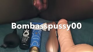 Bombasspussy00 riding monsterdildo with fake cum+ massive squirt at the end