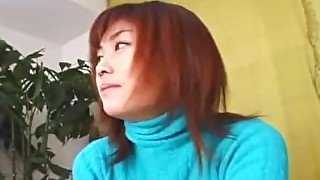 Hot Japanese teen gets covered in cum