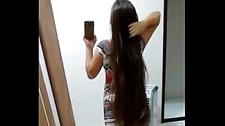 Long hair beautiful babes dance and hair play 2015