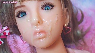 facial cum on my cute doll 03