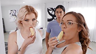 FFM threesome with naughty friends Katie Kush and Hyley Winters