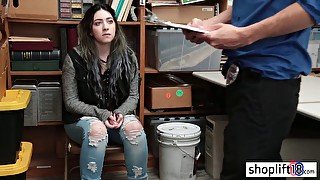 Sexy big tits brunette teen fucked by a corrupt cop