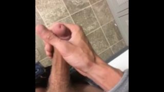 Almost caught jacking in locker room at work