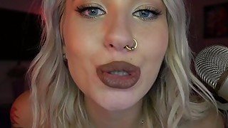 ASMR sexy girl makes her boobs wet + mouth sounds