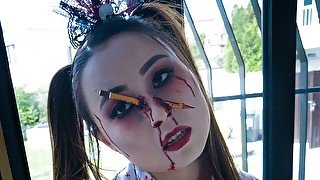 Zombie teen Halloween double team