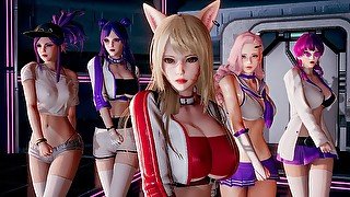 [MMD] Dreamcatcher - SCREAM Strip Dance Ahri Akali Kaisa Evelynn Seraphine KDA 3D Erotic Dance