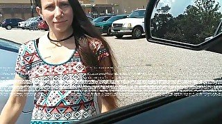 Parking lot whore needed a ride and let me finger bang her little pussy in public !