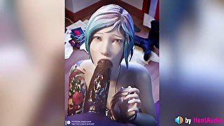 Chloe BBC Blowjob (with sound, loop) life is strange, 3d animation