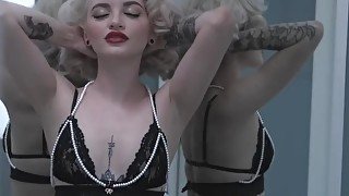 Petite Alternative Tattooed Blonde Pinup Lola Fae Squirts While Riding Cock and Dominates With A Hot Blowjob