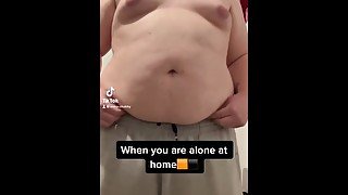 Chubby teen loves to show everyone how fat he is