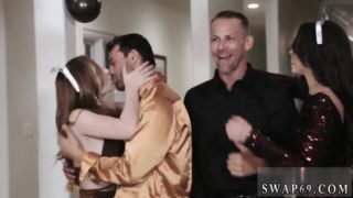 Mom fucks step dad in front of pal  compeer s daughter family strokes New Year New Swap