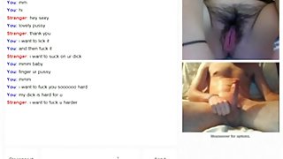 girl with hairy pink pussy has cybersex with a stranger