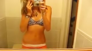 Teen filming herself stripping
