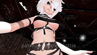 Bondage Strap Fox Girl Warms You Up in Snowed in Cabin Sword Knife Play Hentai POV Lap Dance