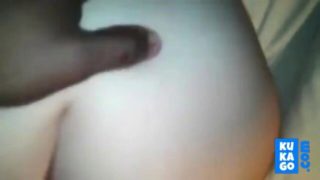 Cum hungry white girl gets BBC black fucked in the ass