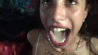 Sloppy Toppy - latin babe POV blowjob