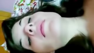 Homemade video of a nasty teen babe fucking banana