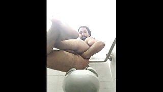 Naughty! Fisting, anal orgasm, office supplies insertion at work restroom