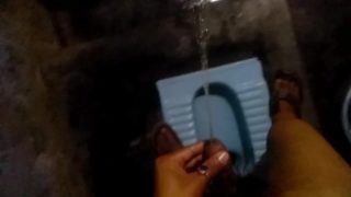 pissing and fucking hardcore in toilet room.