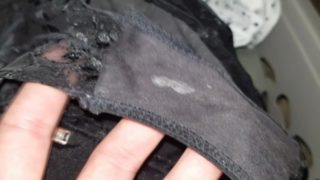 Raid dirty panties in laundry room