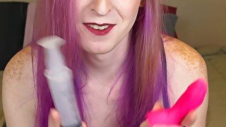 TRANS SLUT INJECTS TEN CUMSHOTS INTO THICC ASS *EXTREME* BAD DRAGON PLAY