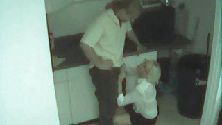 Couple caught fucking in the office kitchen