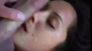 Dirty talking girl: milf takes a big cumshot to her face