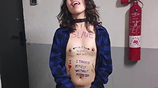 Chinese little sub loves body writing and being exposed