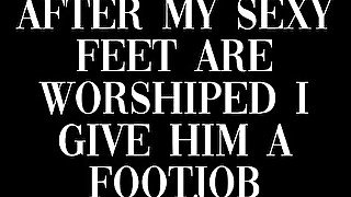 foot worship before footjob