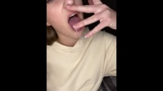 Spit play. Finger sucking and gagging. Drool