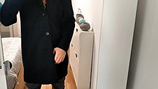 Elegant Man Masturbates His Big Fat Dick and Empties His Cum In Front Of The Mirror